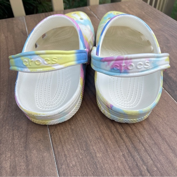 Crocs Pastel Classic Tie Dye Clogs Size W 11 M 9 - Picture 3 of 6